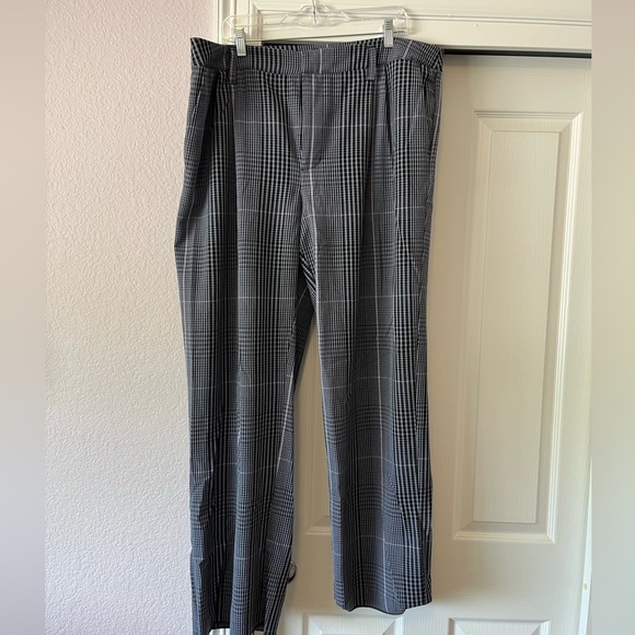 A New Day relaxed fit baggy wide leg trousers, blue plaid, size 18 - Picture 1 of 3